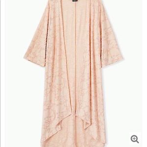 Torrid Blush Pink Burnout Kimono NWOT